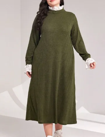 Rochie medie SHEIN CURVE, verde inchis Verde