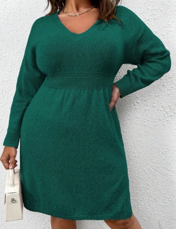 Rochie scurta SHEIN CURVE, verde