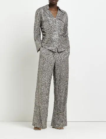 Pantaloni River Island, argintiu