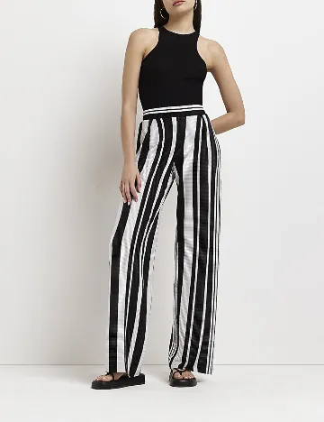 Pantaloni River Island, alb-negru