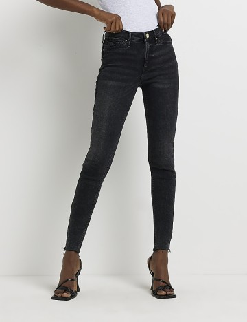 Blugi River Island, gri inchis