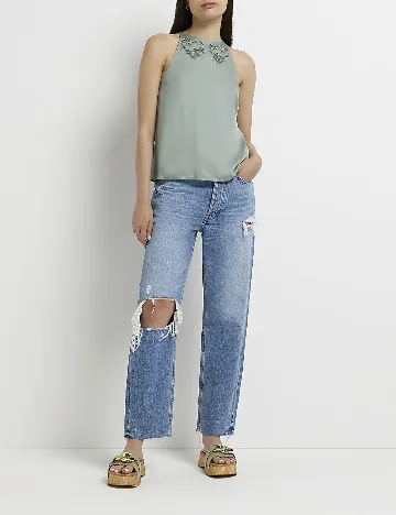 Bluza River Island, verde opalin