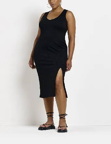 Rochie medie River Island Plus Size, negru Negru