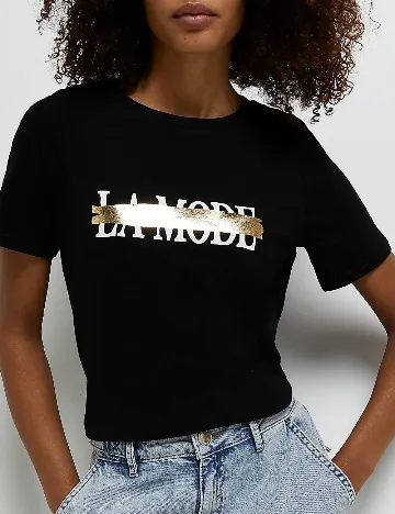 Tricou River Island, negru