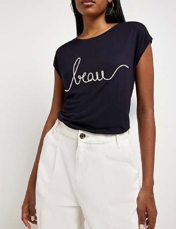 Tricou River Island, bleumarin