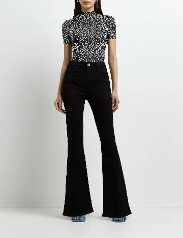 Tricou River Island, alb-negru