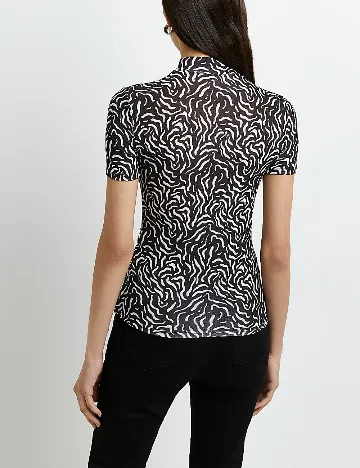 Tricou River Island, alb-negru