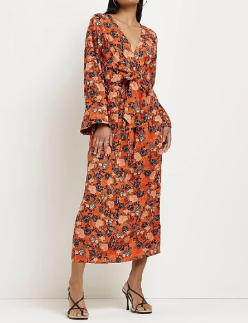 Rochie medie River Island, portocaliu