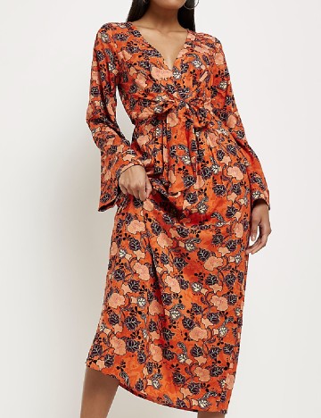 Rochie medie River Island, portocaliu