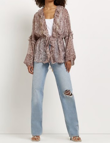 Bluza River Island, roz pudra inchis