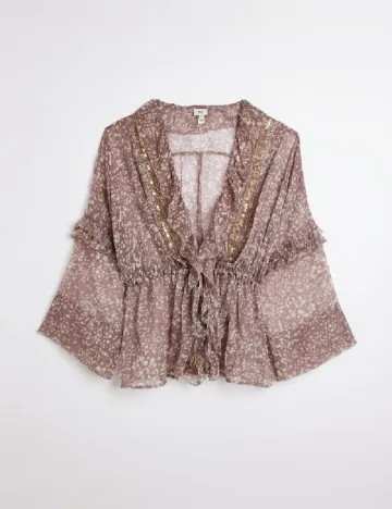 Bluza River Island, roz pudra inchis