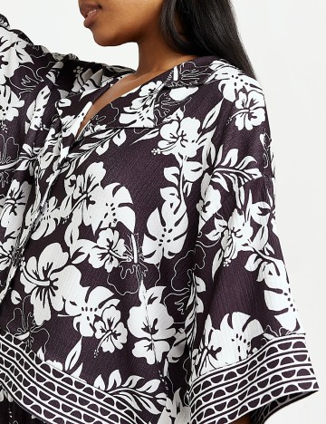 Camasa River Island, alb-negru