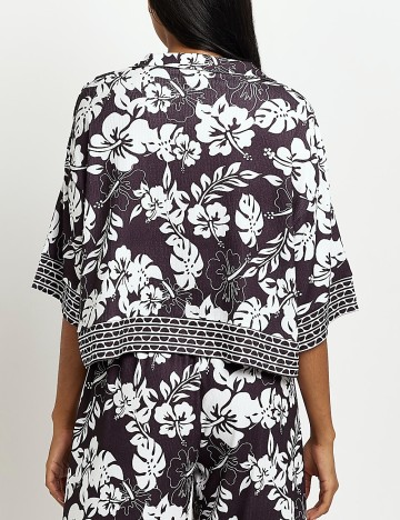 Camasa River Island, alb-negru