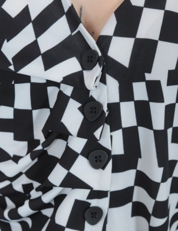 Camasa River Island, alb-negru