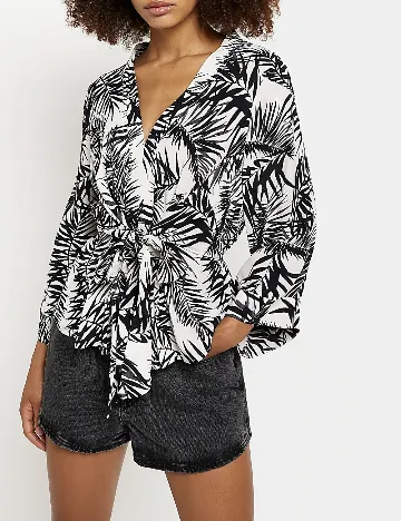 Bluza River Island, alb/negru