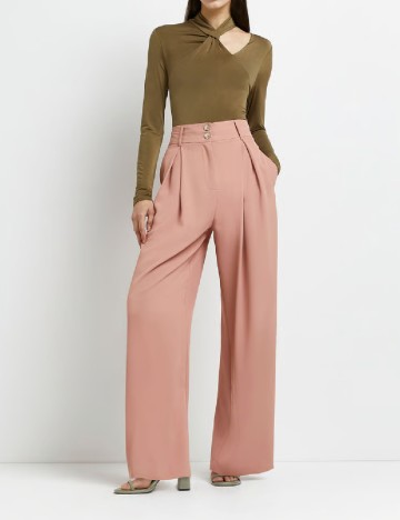 Pantaloni River Island, roz pudra