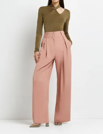 Pantaloni River Island, roz pudra