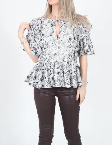 Bluza River Island, alb/negru