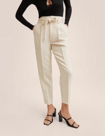 Pantaloni Mango, crem