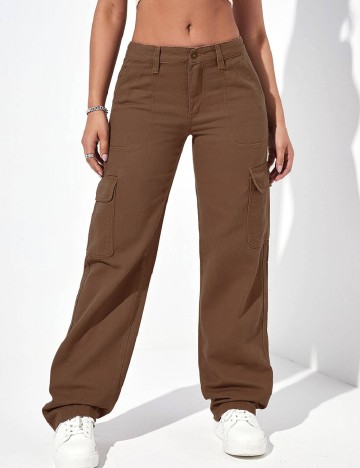 Pantaloni SHEIN, maro