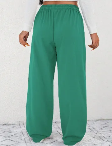 Pantaloni SHEIN CURVE, verde Verde