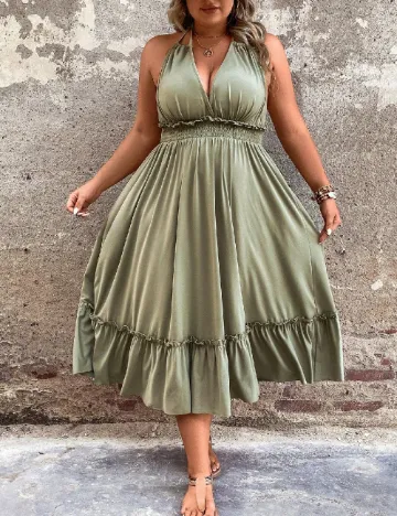 Rochie medie SHEIN CURVE, verde Verde