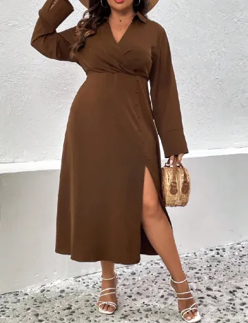 Rochie medie SHEIN CURVE, maro