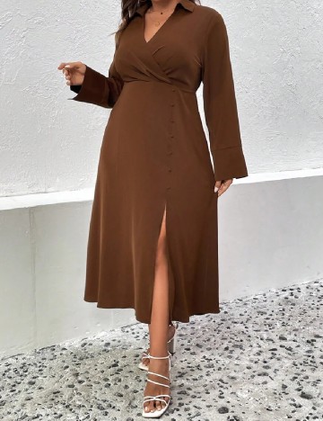 Rochie medie SHEIN CURVE, maro