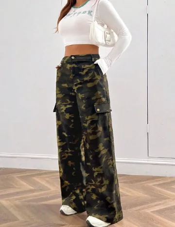 Pantaloni SHEIN, army Verde