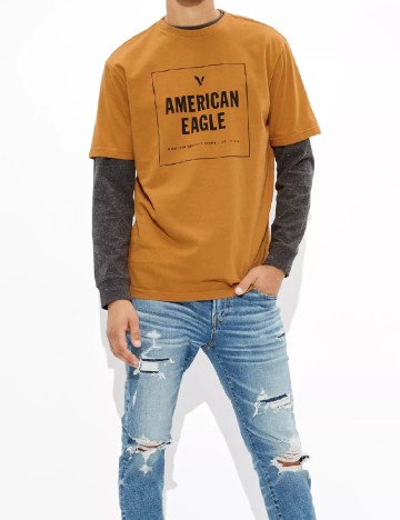 Tricou American Eagle, mustar