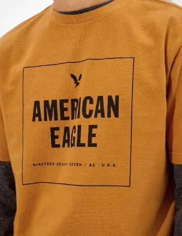 Tricou American Eagle, mustar Galben