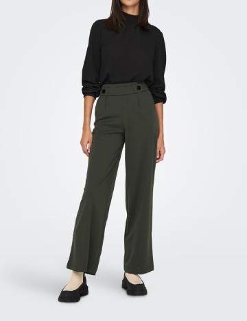 Pantaloni Jacqueline de Yong, verde inchis