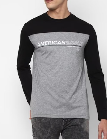 Bluza American Eagle, negru/gri