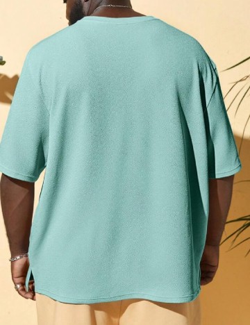 Tricou SHEIN Plus Size Men, turcoaz