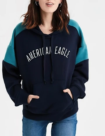 Hanorac Oversize American Eagle, bleumarin Albastru