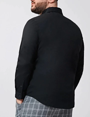 Camasa SHEIN Plus Size Men, negru Negru