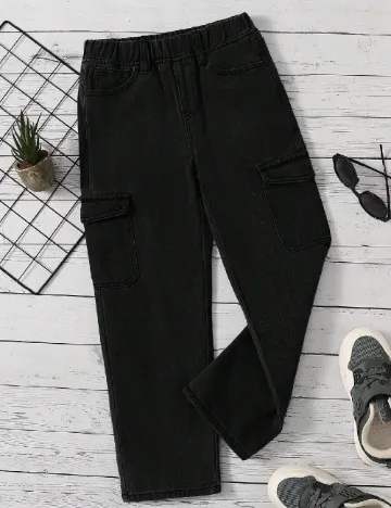 Pantaloni Shein Kids, negru