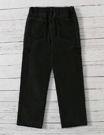 Pantaloni Shein Kids, negru