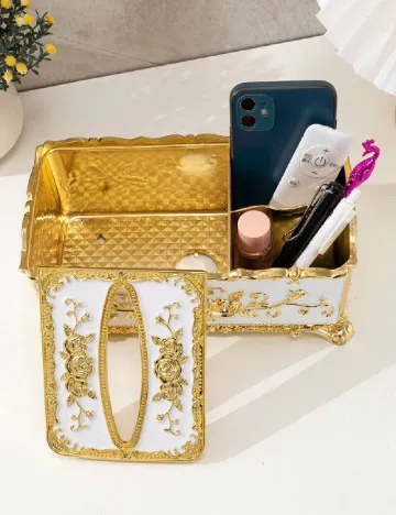 Cutie pentru servetele SHEIN, auriu/alb