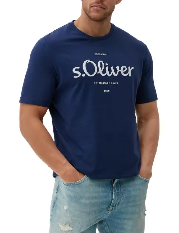 Tricou s.Oliver Plus Size Men, bleumarin Albastru