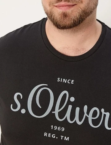 Tricou s.Oliver Plus Size Men, negru Negru