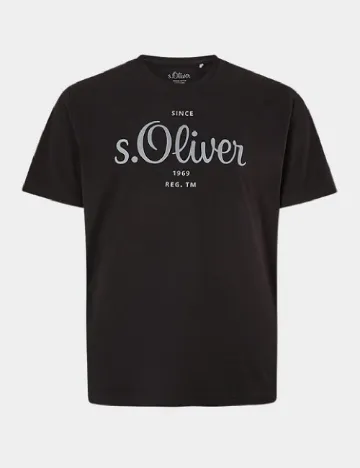 Tricou s.Oliver Plus Size Men, negru Negru