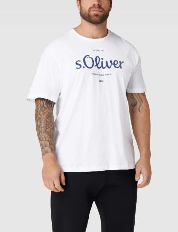 Tricou Plus Size s.Oliver, alb