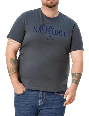 Tricou s.Oliver Plus Size Men, gri Gri