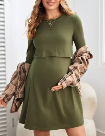 Rochie scurta SHEIN Maternity, verde Verde