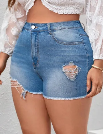 Pantaloni scurti SHEIN CURVE, albastru