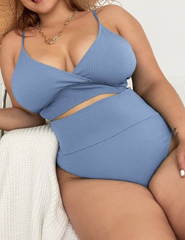 Costum de baie SHEIN CURVE, bleu