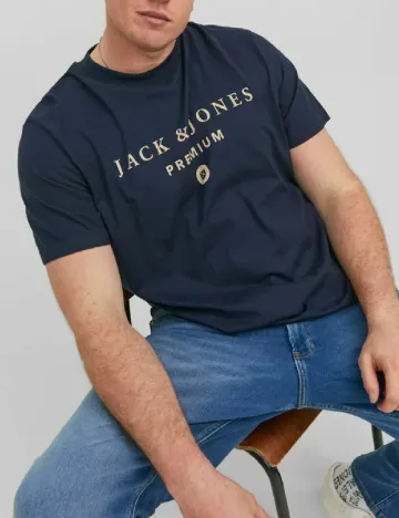 Tricou Jack&Jones Plus Size Men, bleumarin inchis Albastru