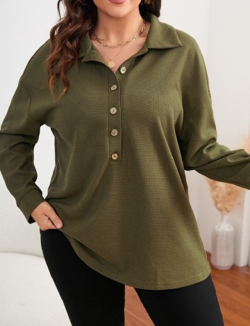 Bluza SHEIN CURVE, verde