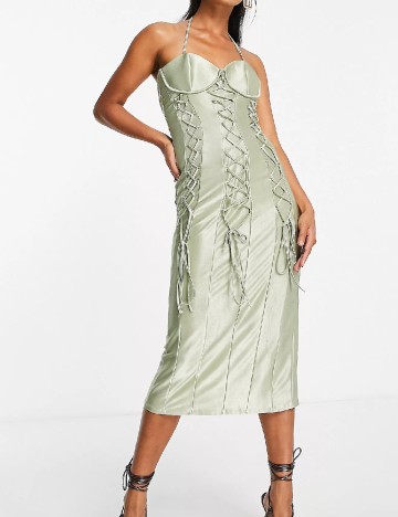 Rochie medie ASOS, verde